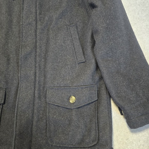 Geo Collection‎ Mens Charcoal Wool Blend Coat L Heavy Winter Professional Classy - Picture 4 of 16